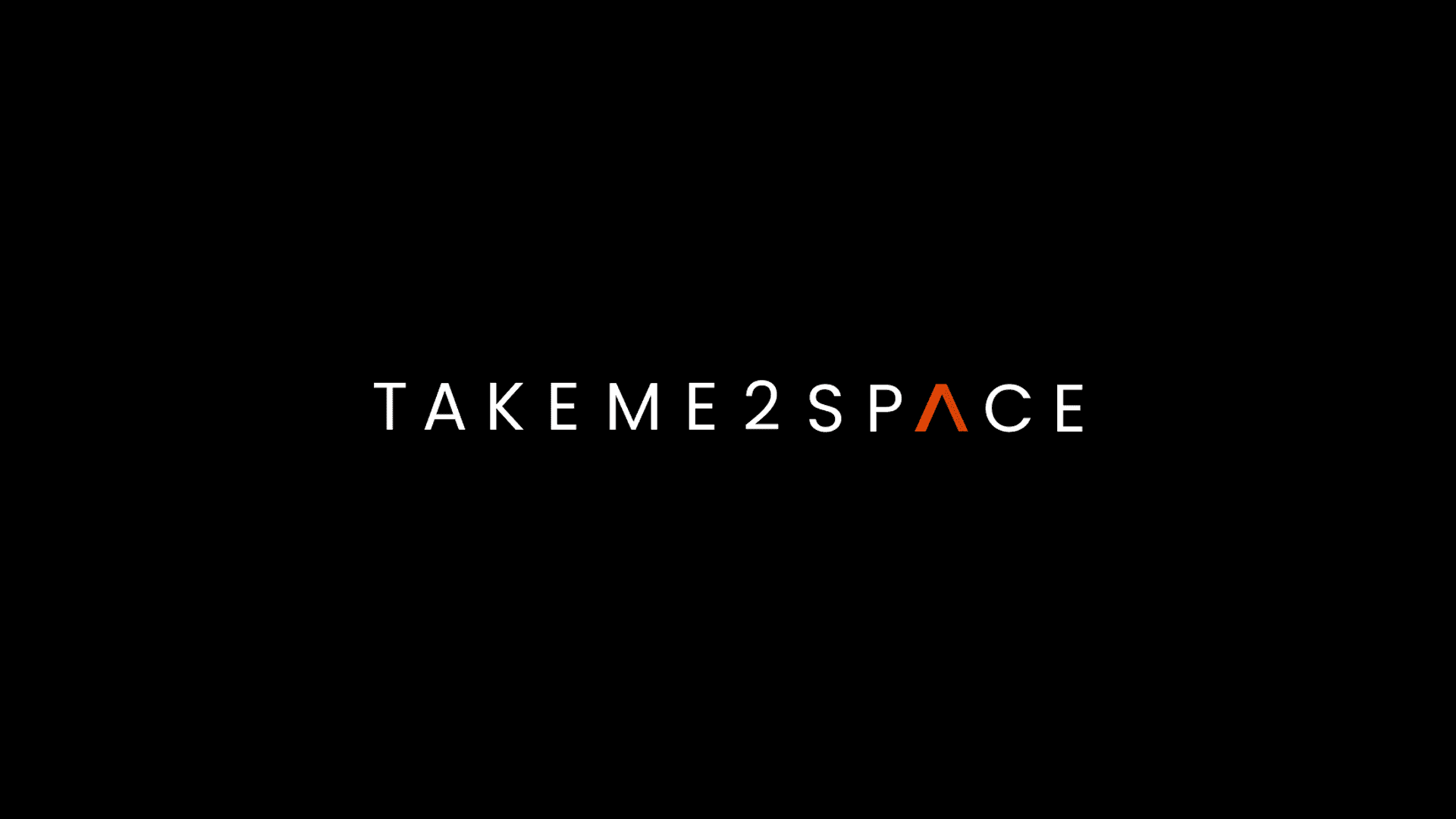 TAKEME2SPACE logo on a black background.