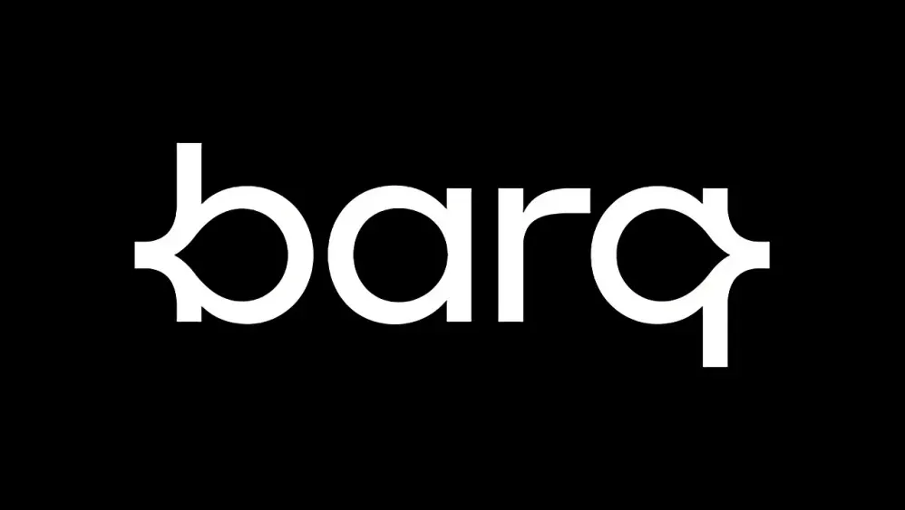 Barq logo on a black background.