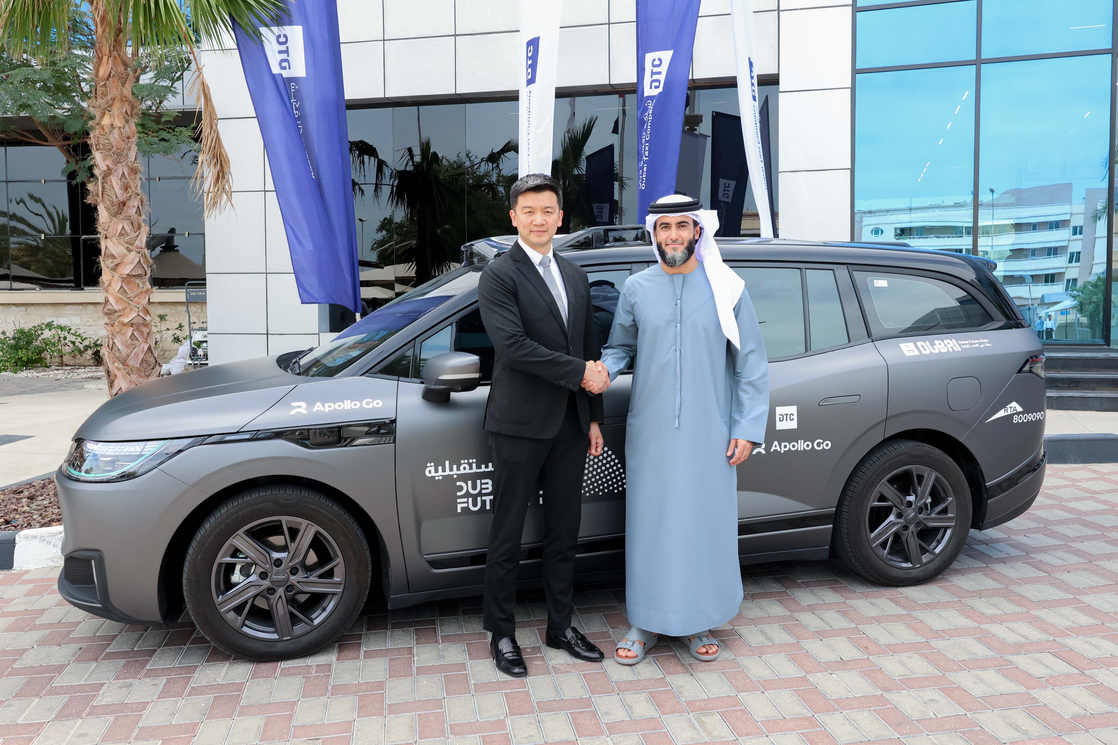 Featured image for "Dubai launches driverless taxis in DTC, Baidu Apollo Go partnership"