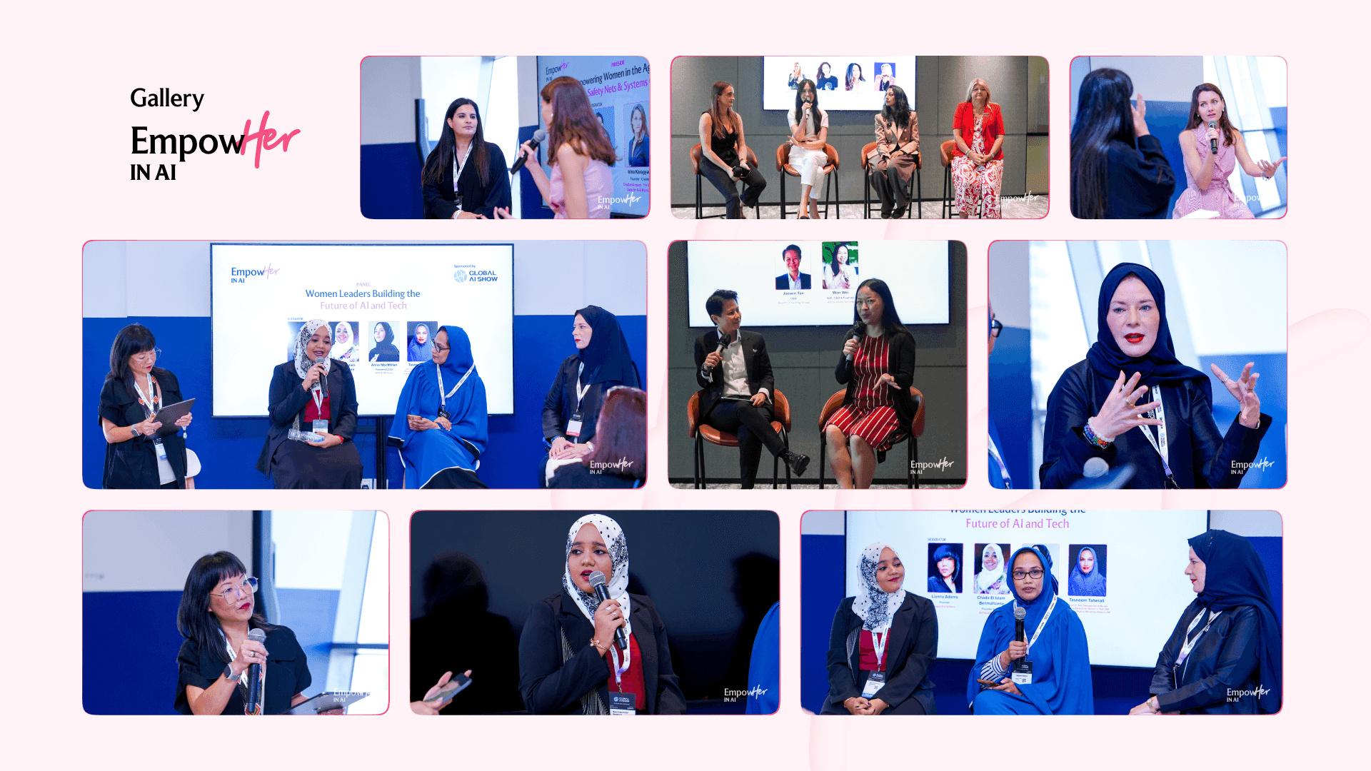 Collage of speakers and panels from an Empower event.