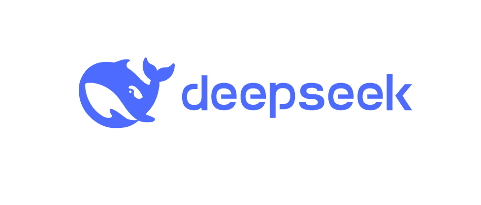 DeepSeek logo on a white background.