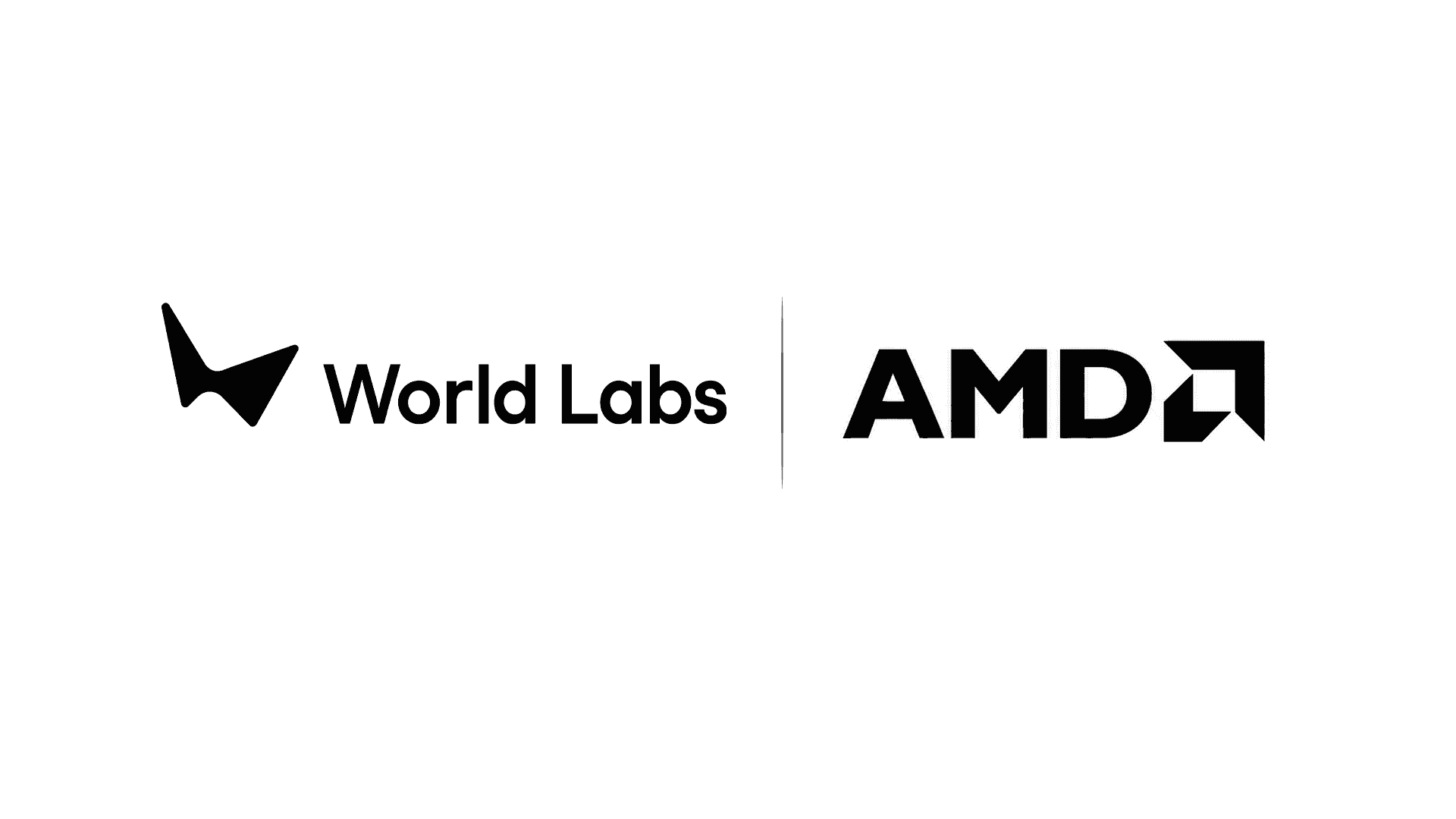 World Labs and AMD logos on a white background.