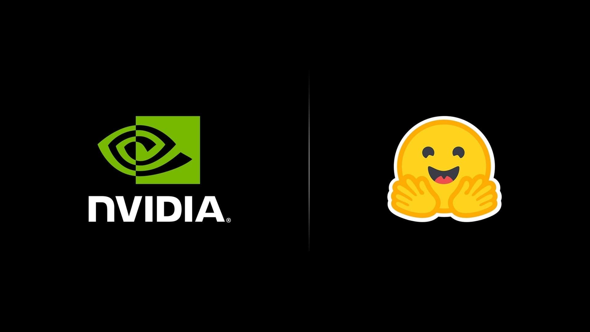 Nvidia and Hugging Face logos on a black background.