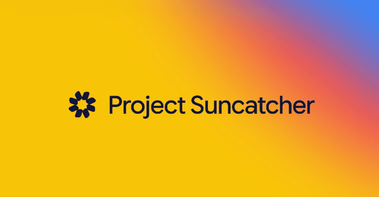 Project Suncatcher logo on a yellow-to-purple gradient background.