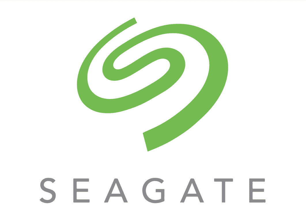 Seagate logo on a white background.